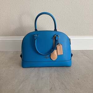 Coach Mini Sierra Satchel in Teal Crossgrain Leather